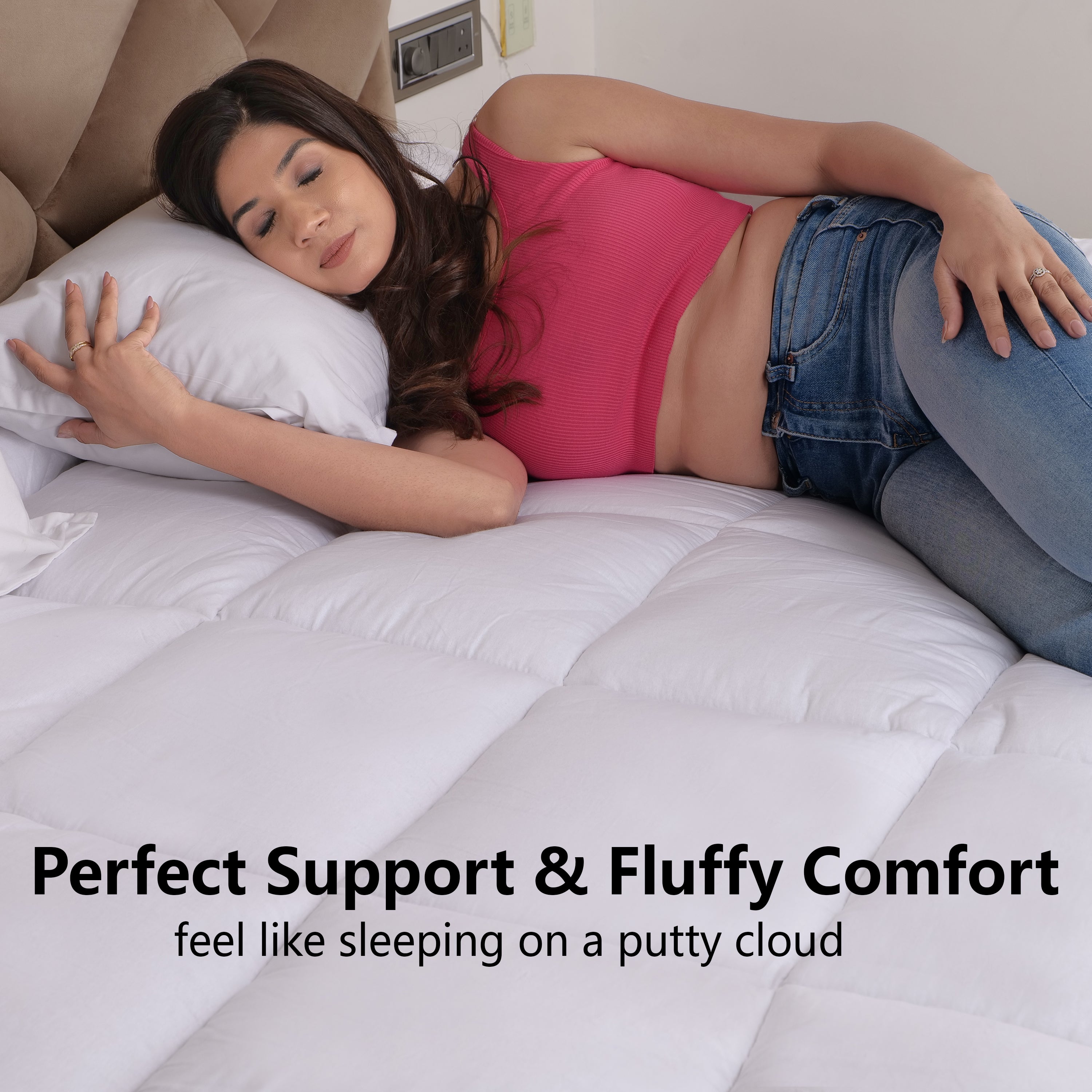 White 1200 GSM Mattress Topper