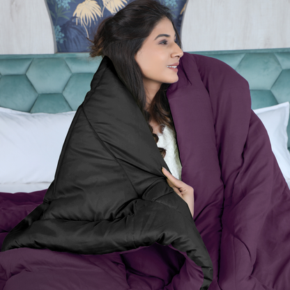Black & Wine Reversable Comforter/Duvet
