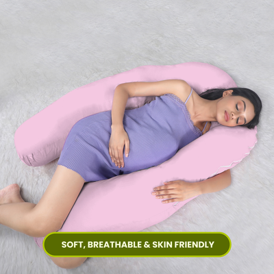 Baby Pink U Shaped Pregnancy Pillow