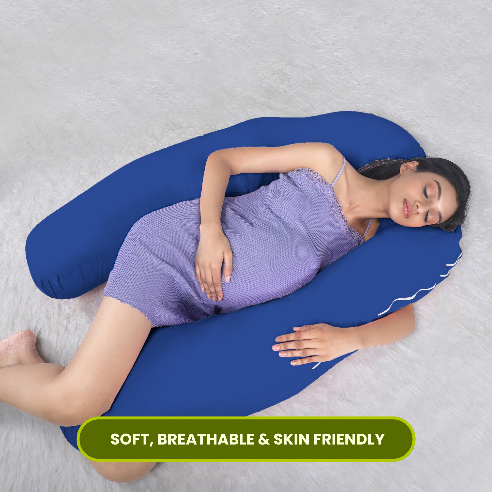 Navy Blue U Shaped Pregnancy Pillow
