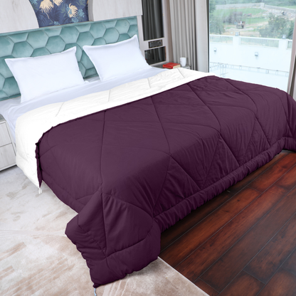 White & Wine Reversable Comforter/Duvet