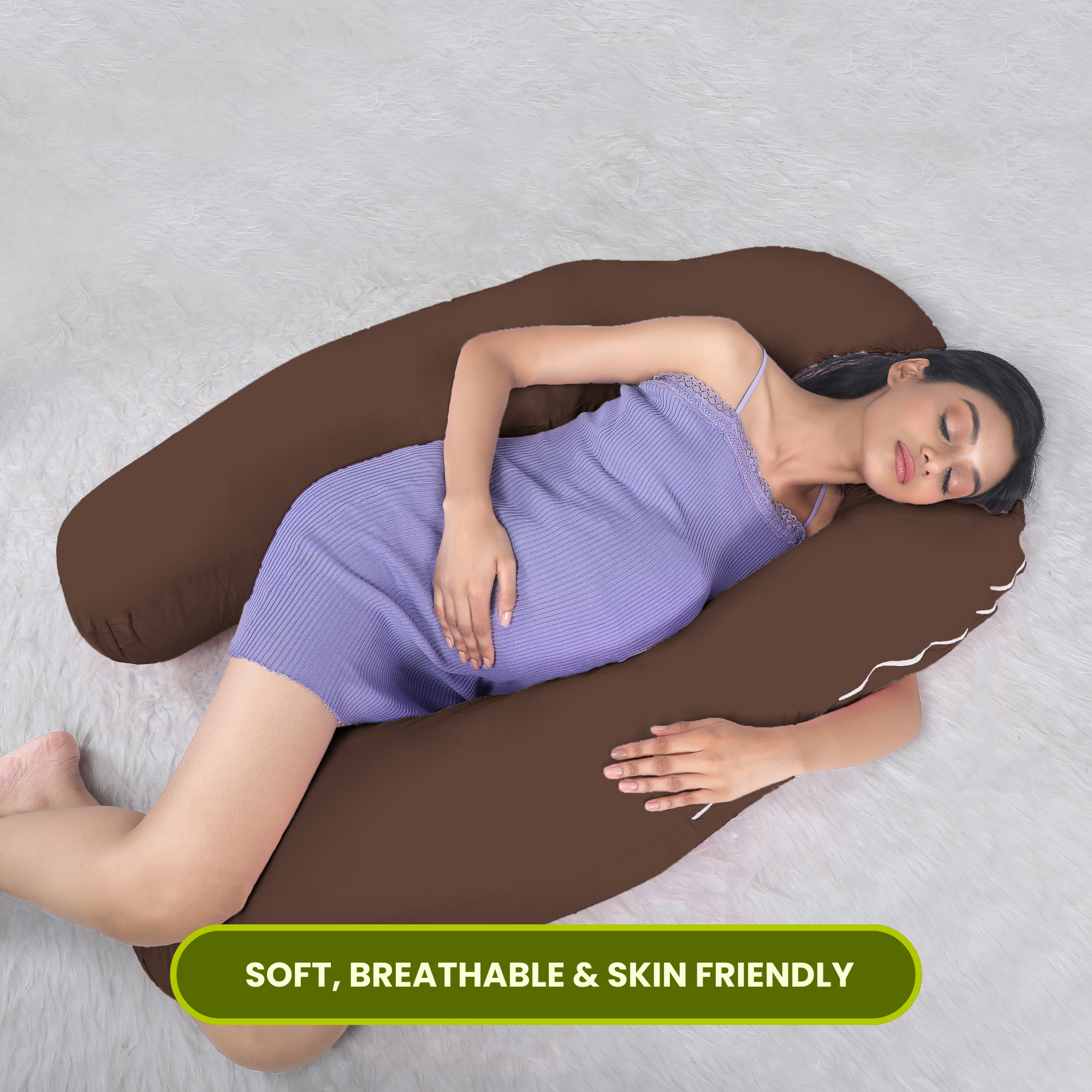 Brown U Shaped Pregnancy Pillow