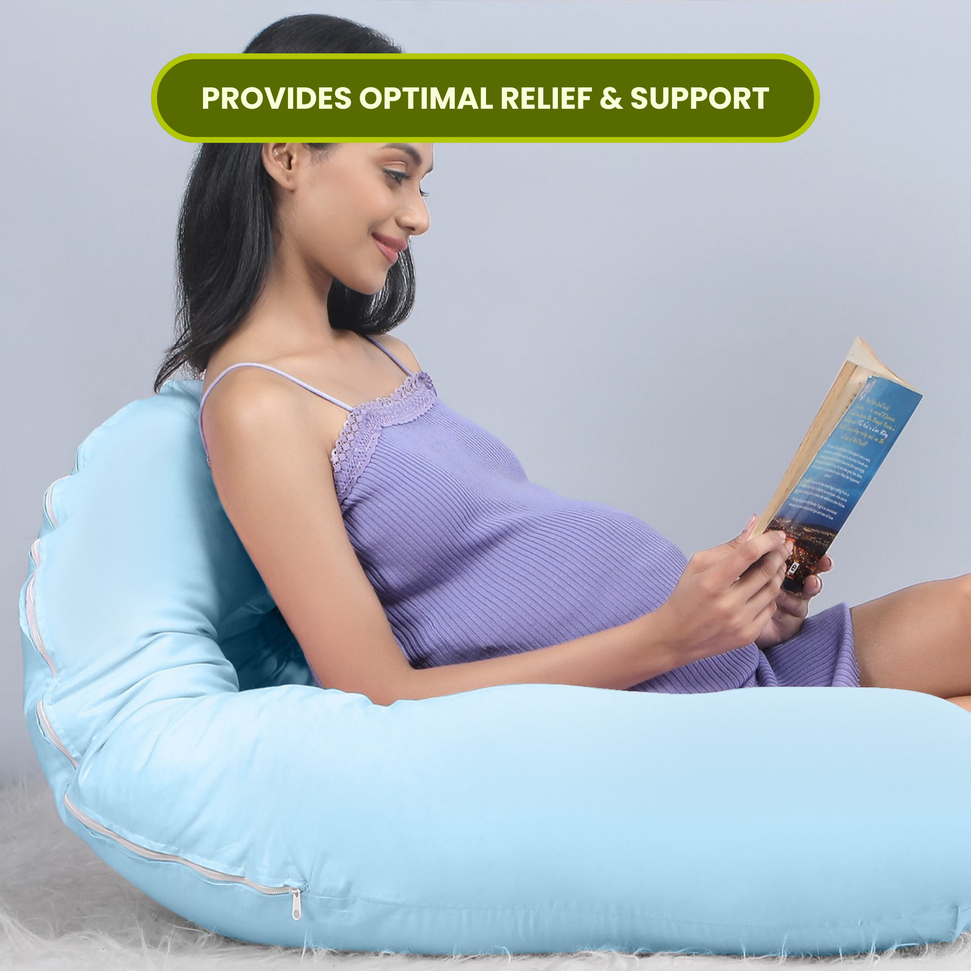 Sky Blue U Shaped Pregnancy Pillow