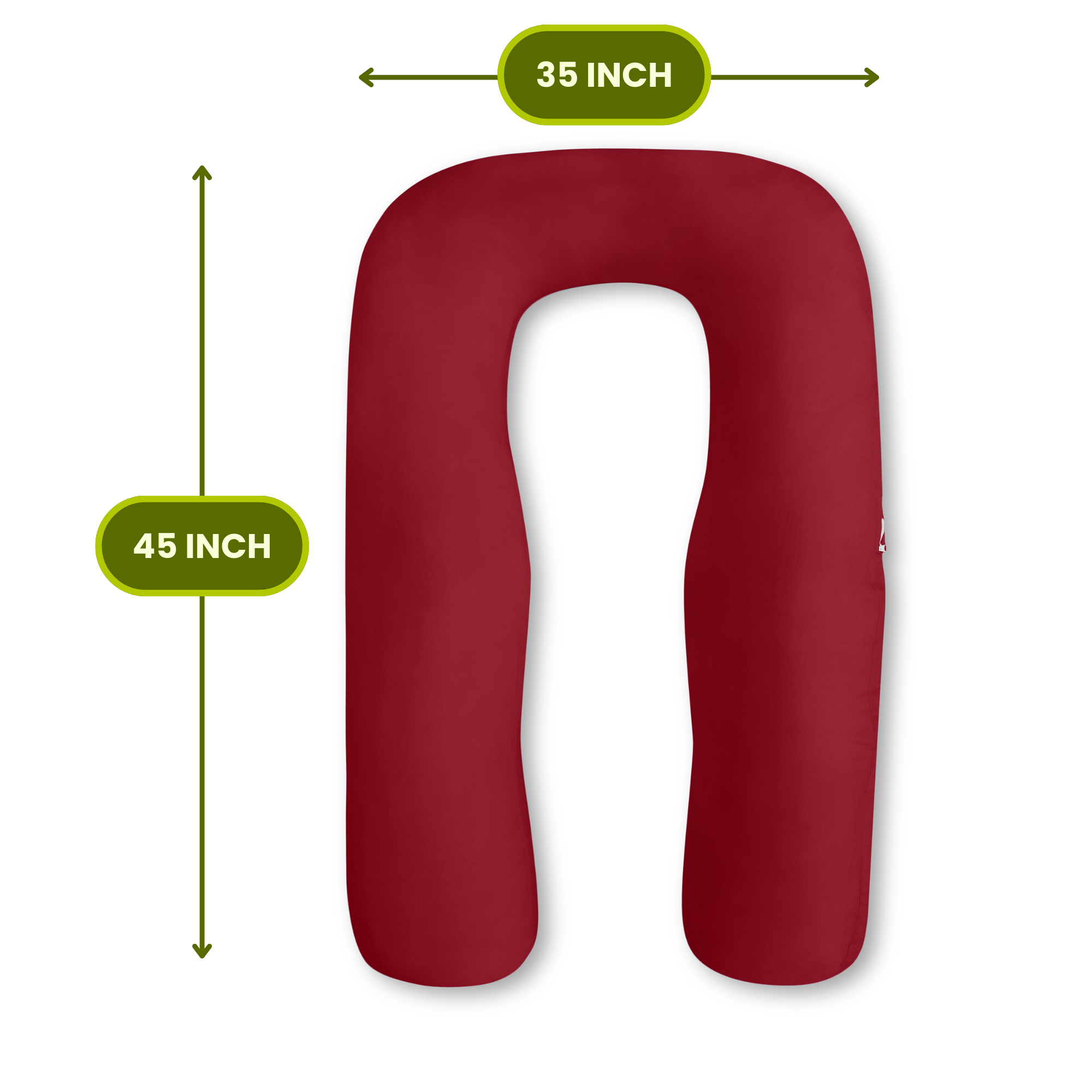 Maroon U Shaped Pregnancy Pillow