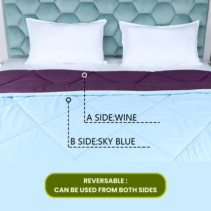 Sky Blue & Wine Reversable Comforter/Duvet