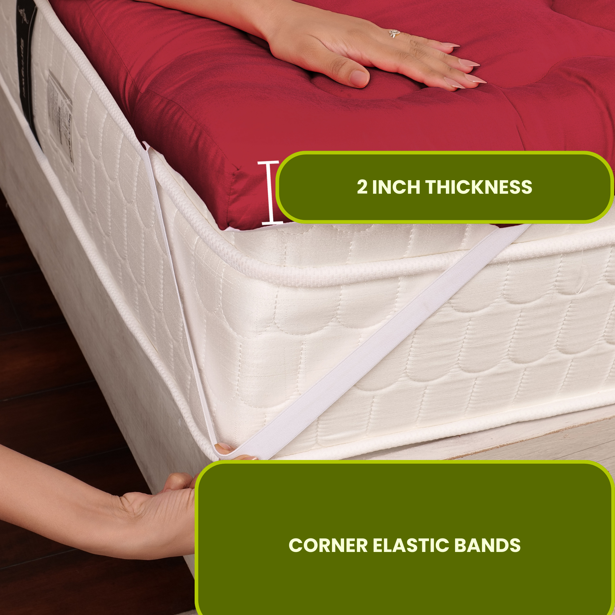Maroon Mattress Topper / Pads 