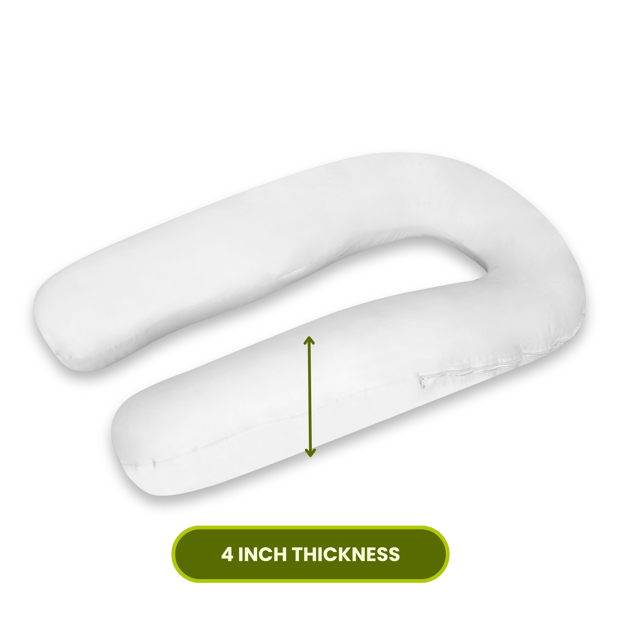 White U Shaped Pregnancy Pillow
