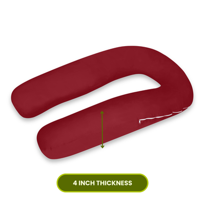 Maroon U Shaped Pregnancy Pillow