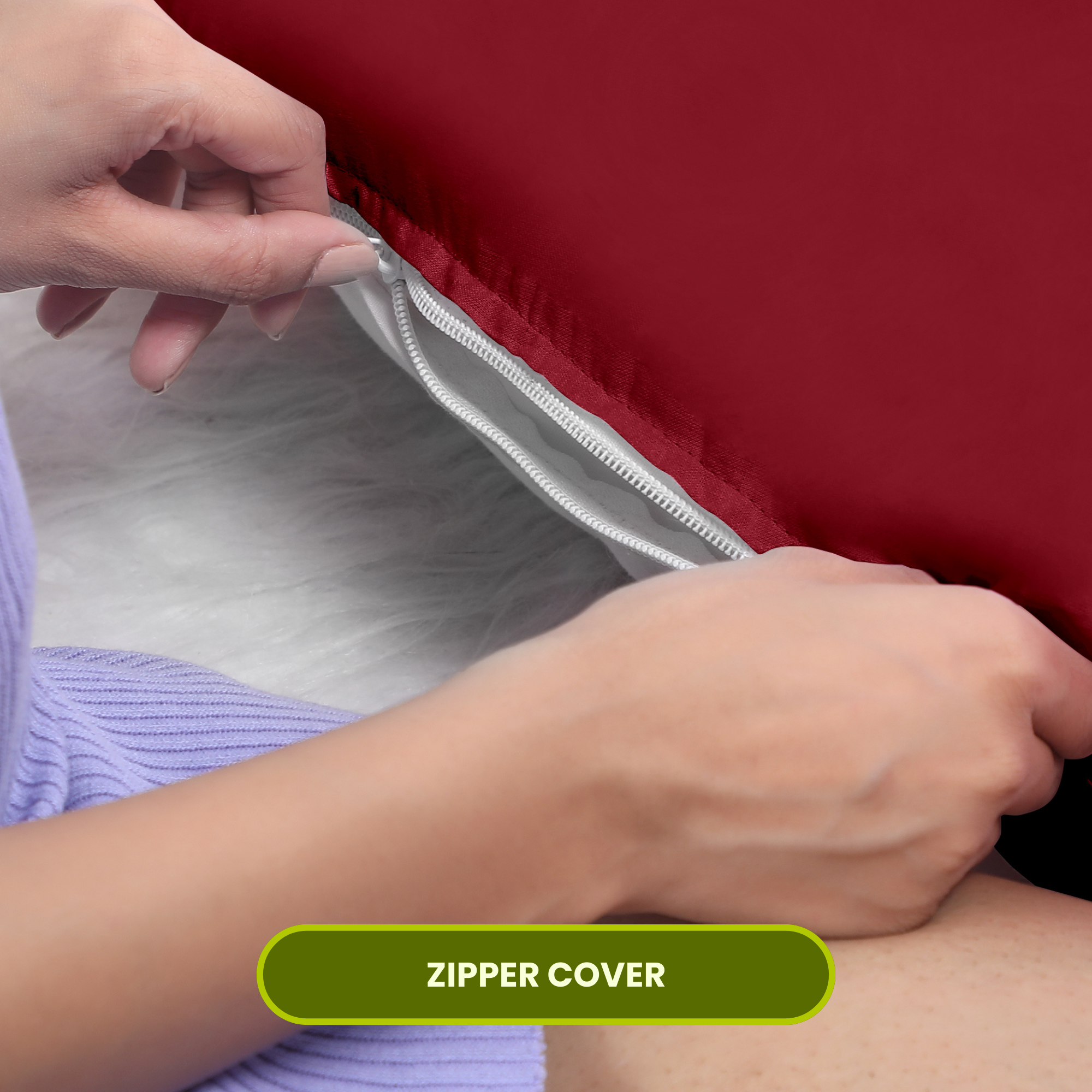 Maroon U Shaped Pregnancy Pillow