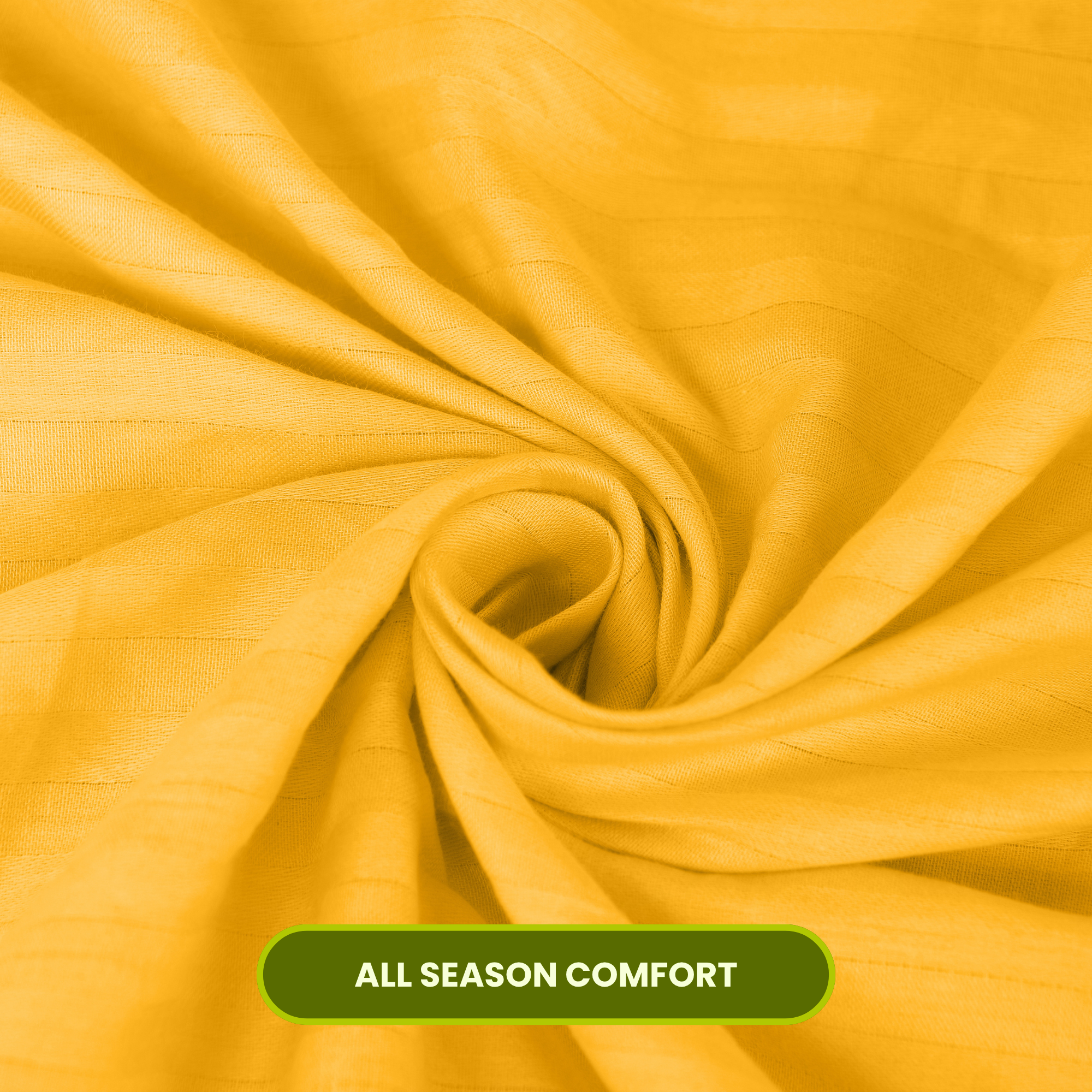 Golden Satin Stripe Flat Bedsheet with Pillow Cover