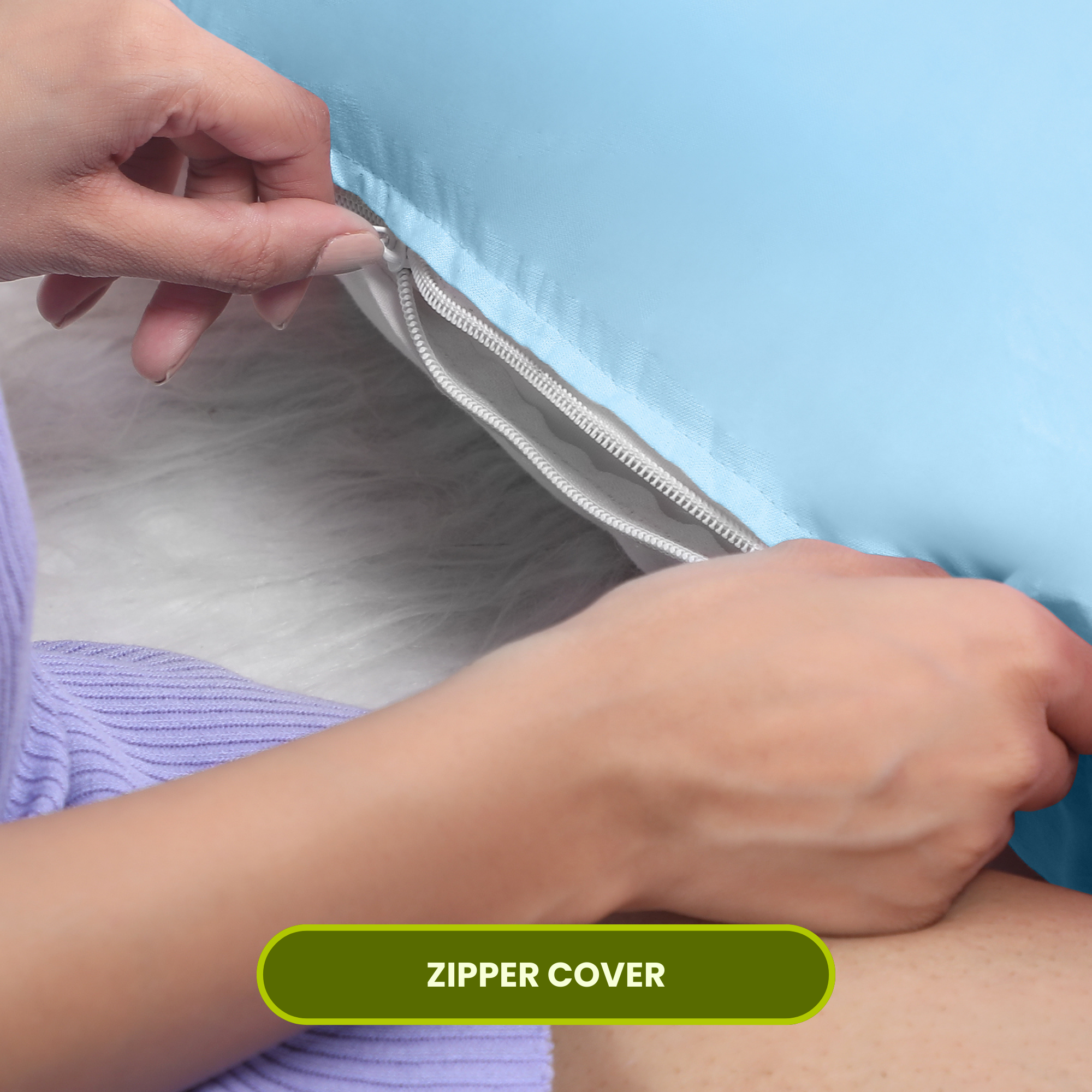 Sky Blue U Shaped Pregnancy Pillow