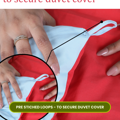 Red & Sky blue Reversable Comforter/Duvet