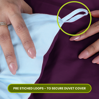 Sky Blue & Wine Reversable Comforter/Duvet