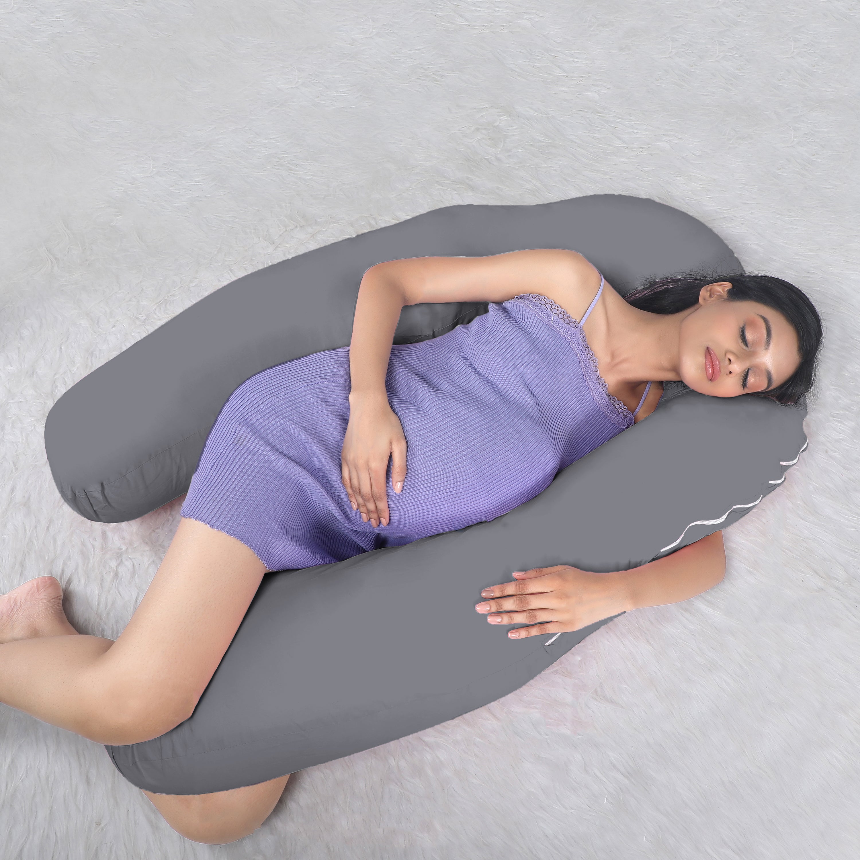 Grey Pregnancy Pillow (U Shaped)