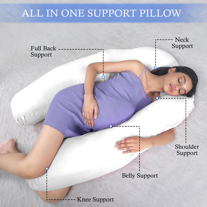 White Pregnancy Pillow (U Shaped)