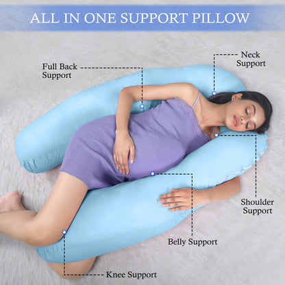 Sky Blue Pregnancy Pillow (U Shaped)