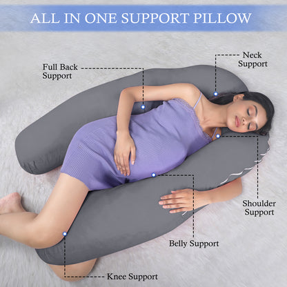 Grey Pregnancy Pillow (U Shaped)