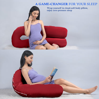 Maroon Pregnancy Pillow (U Shaped)