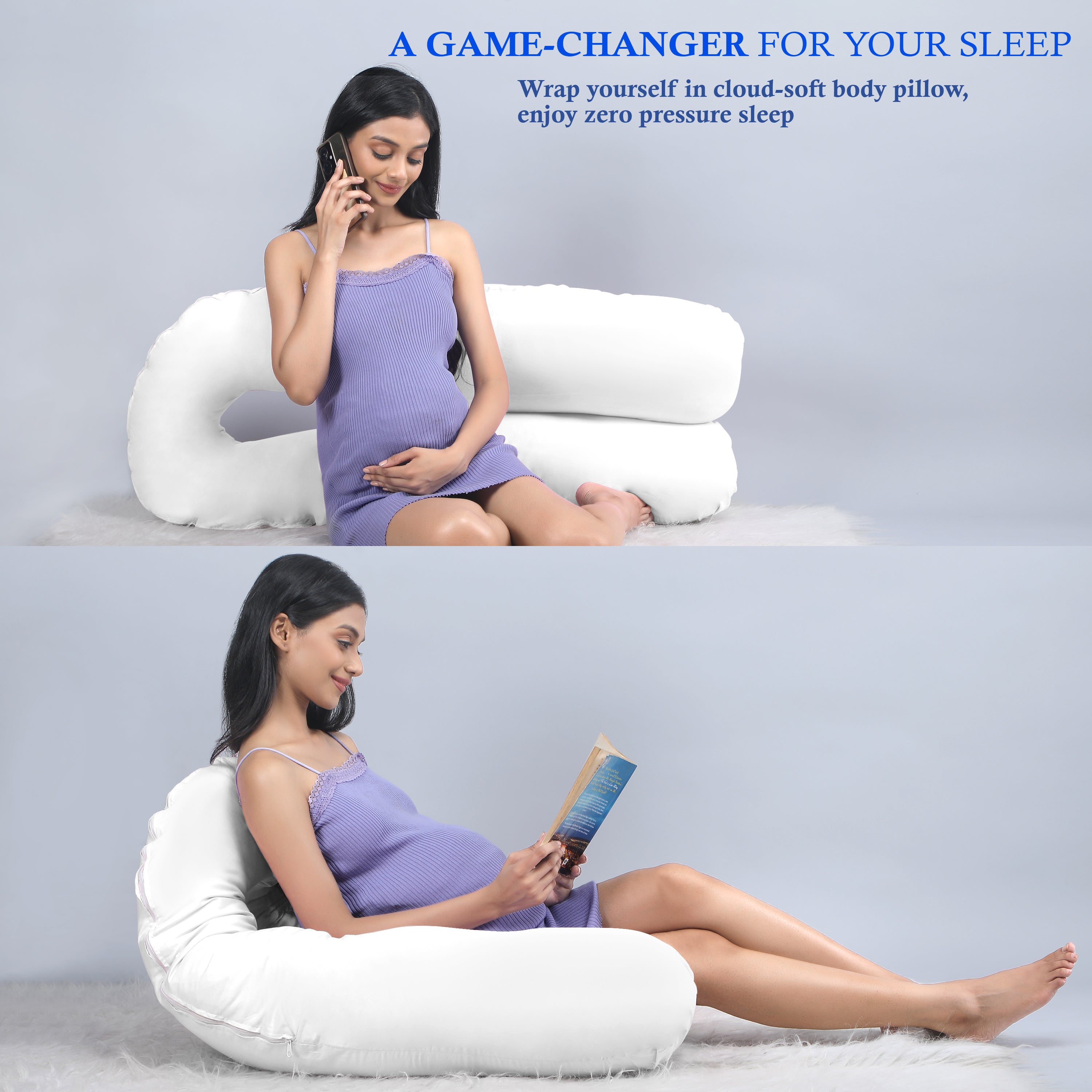 White Pregnancy Pillow (U Shaped)