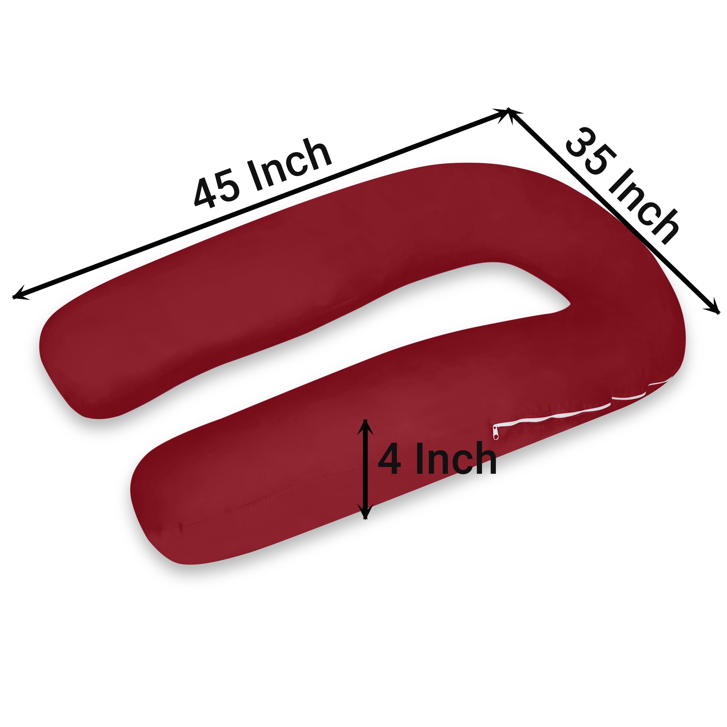 Maroon Pregnancy Pillow (U Shaped)