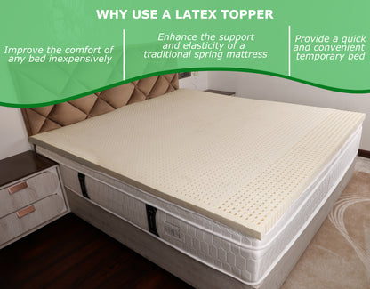 White & Grey Latex Mattress Topper