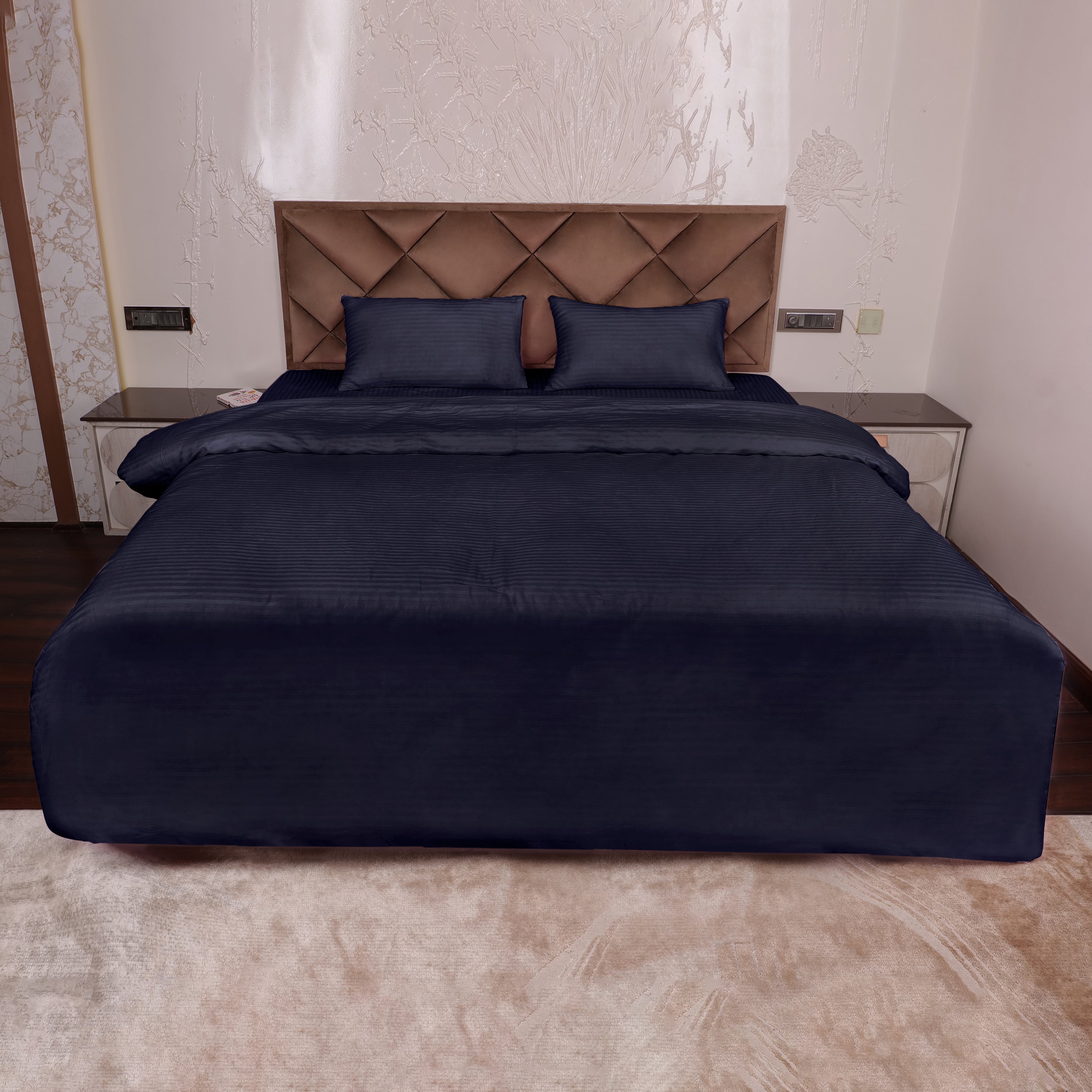 Dark-blue Duvet Cover Stripe AVI Lifestyles I01