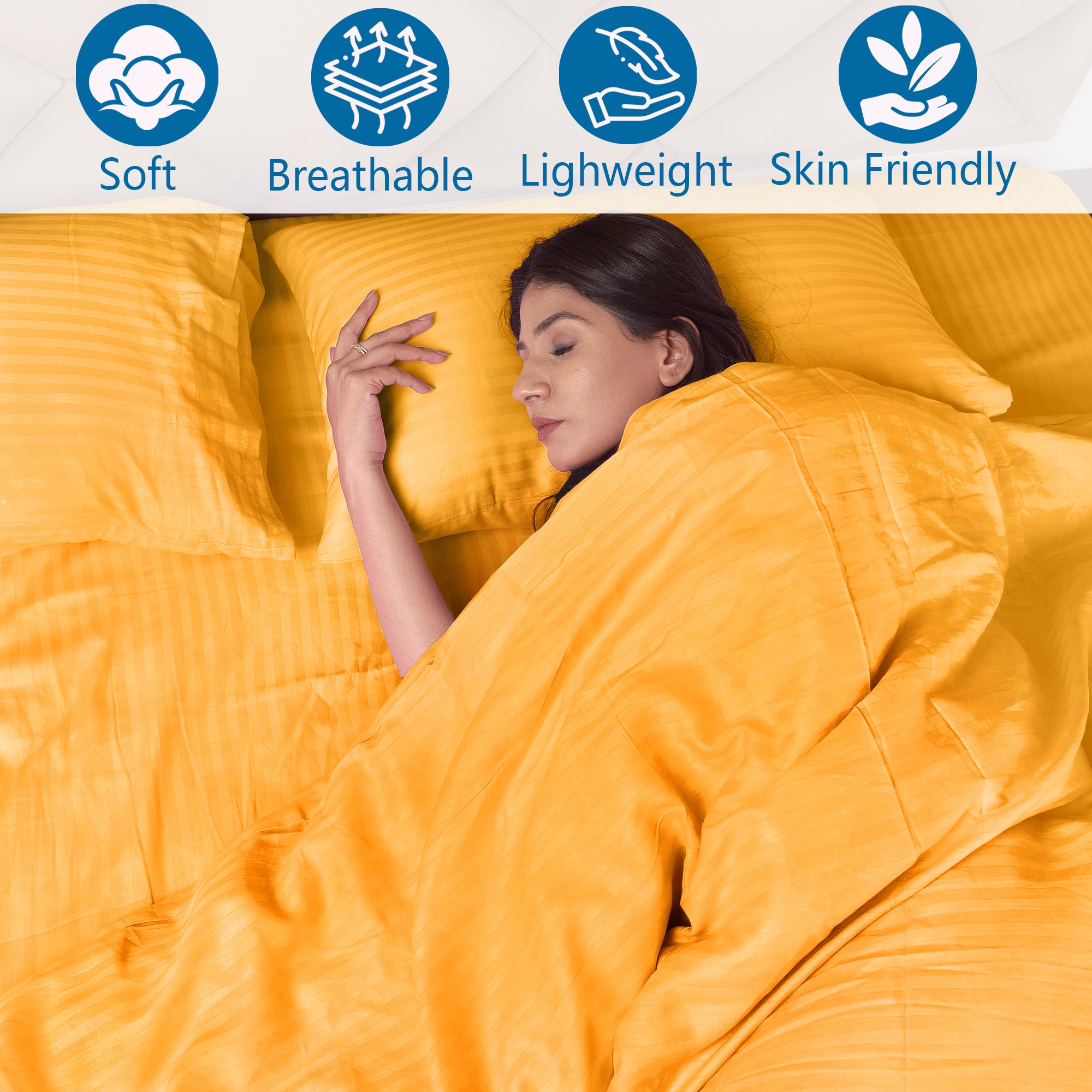 Golden Duvet Cover Stripe AVI Lifestyles I02