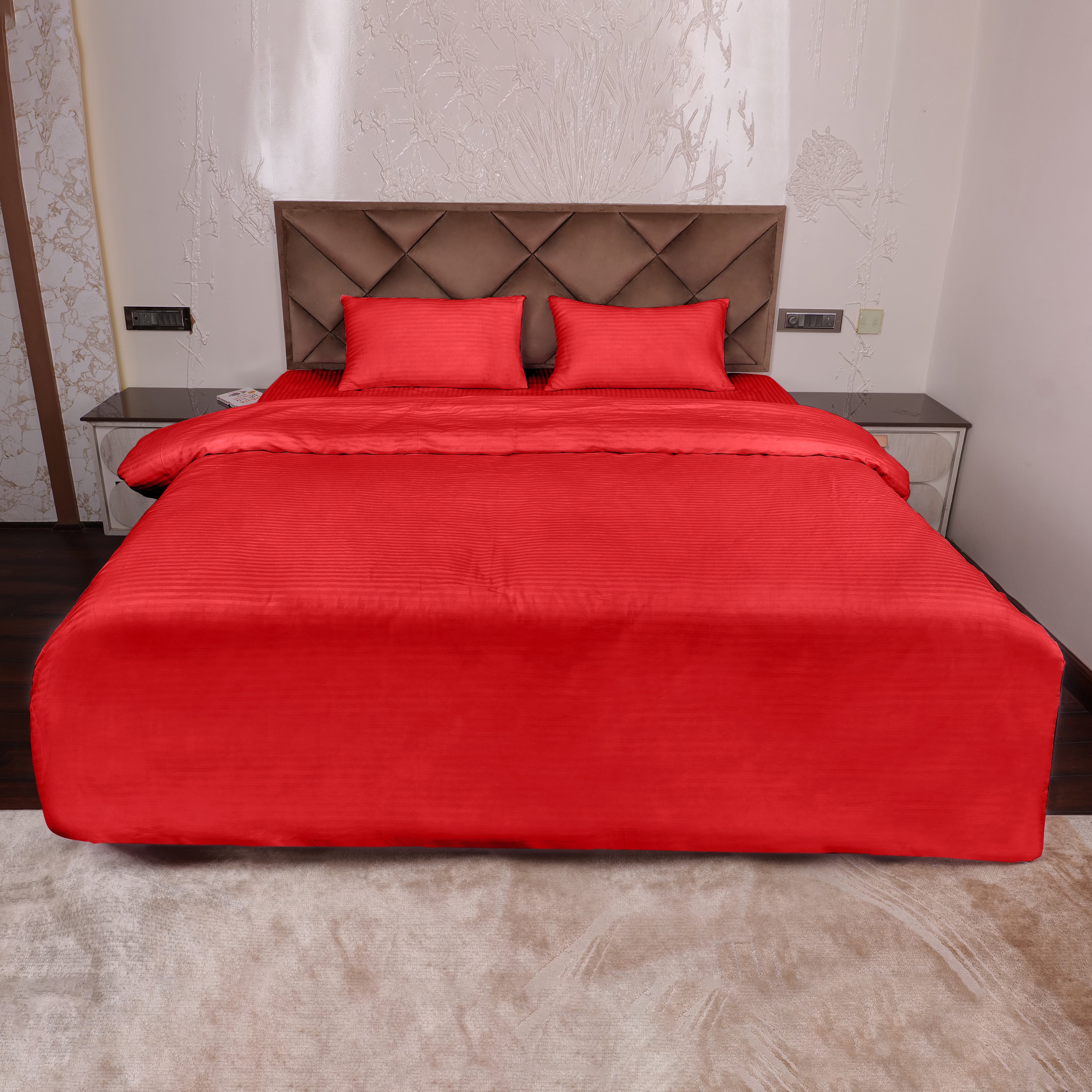 Red Duvet Cover Stripe AVI Lifestyles I01