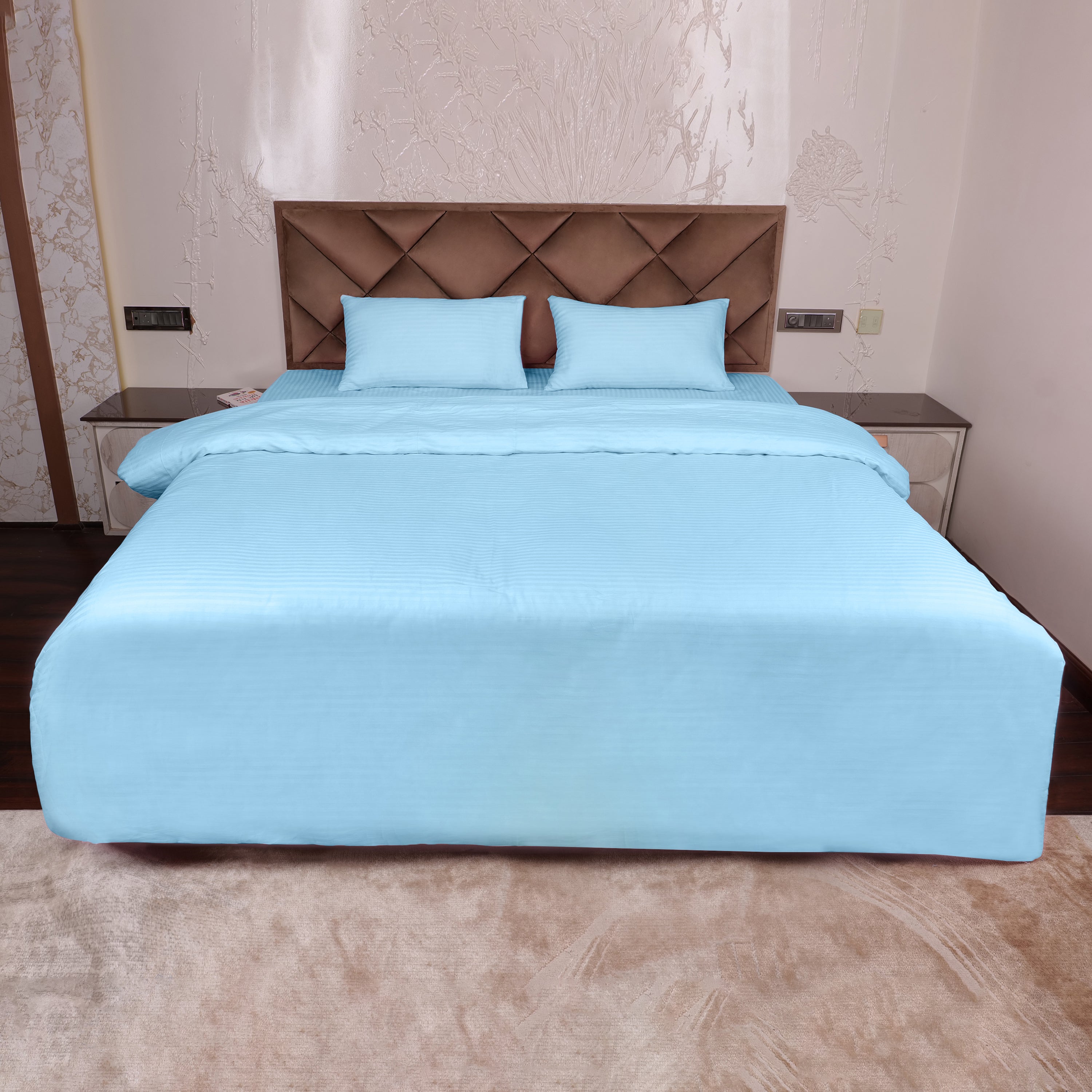 Sky-blue Duvet Cover Stripe AVI Lifestyles I01
