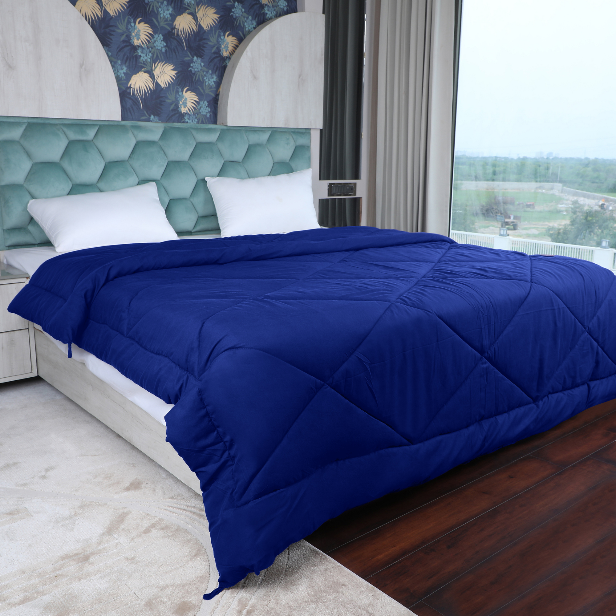 Navy- Blue Duvet Plain AVI Lifestyles I02