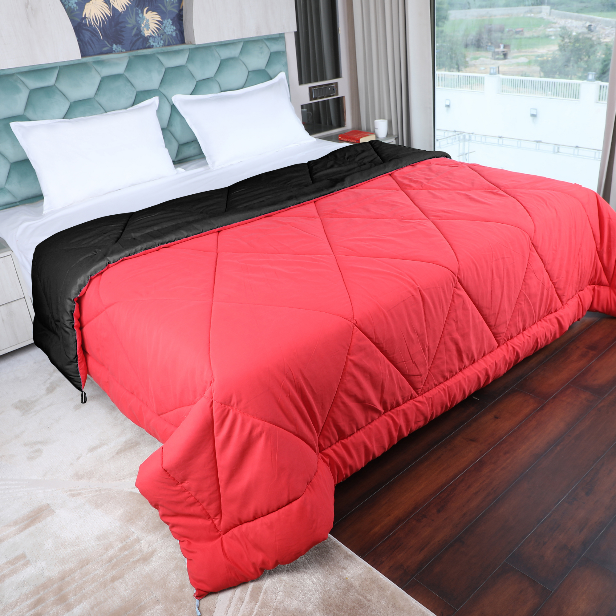 Red-Black Duvet Reversable AVI Lifestyles I02