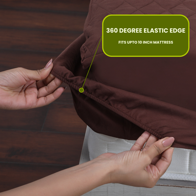 Quilted Brown Mattress Protector 