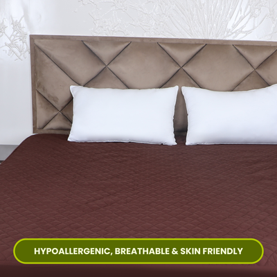Quilted Brown Mattress Protector 