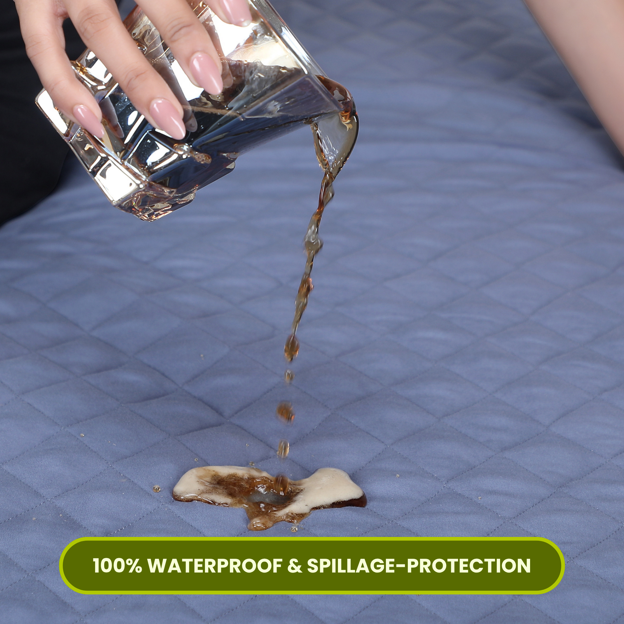 Quilted Grey Mattress Protector 