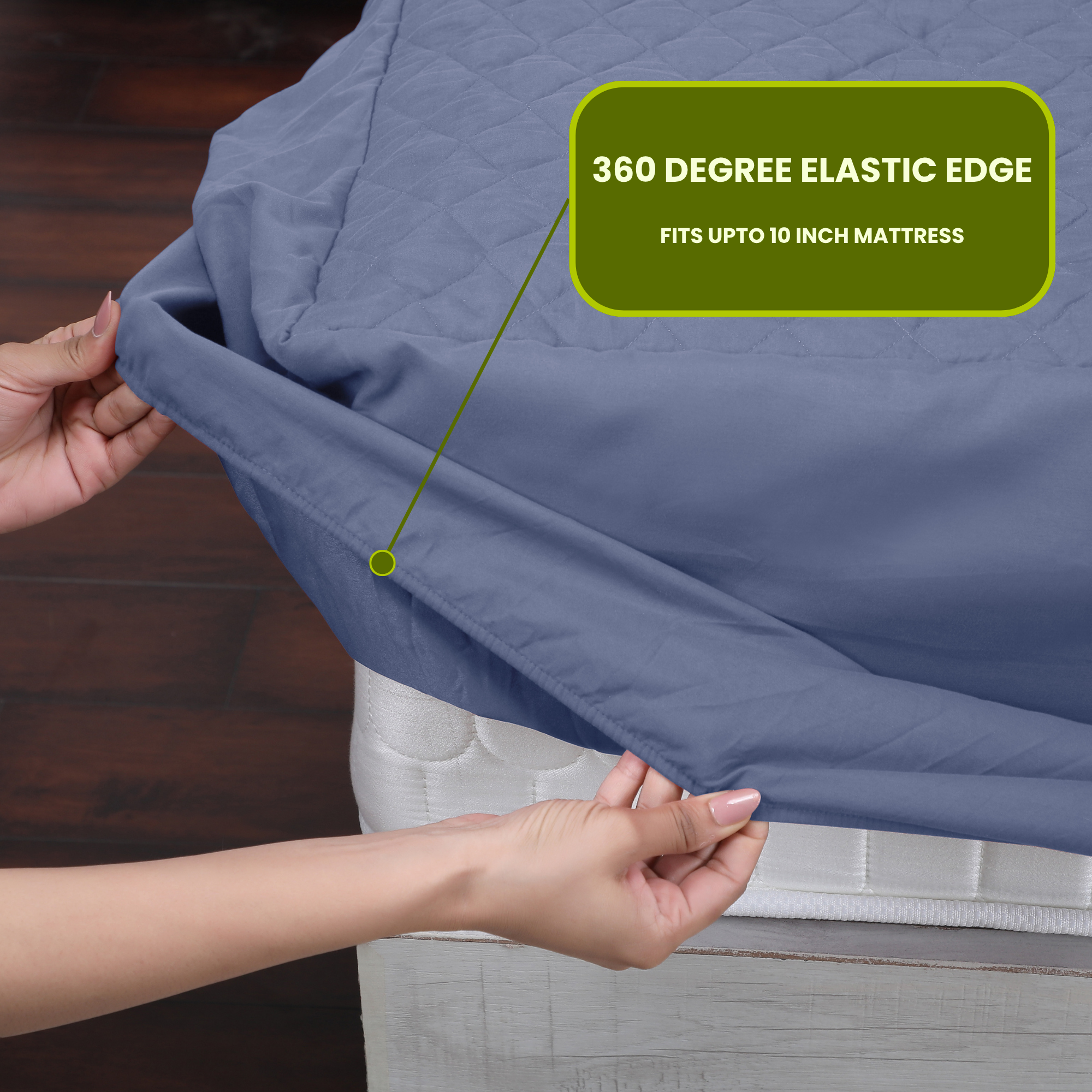 Quilted Grey Mattress Protector 