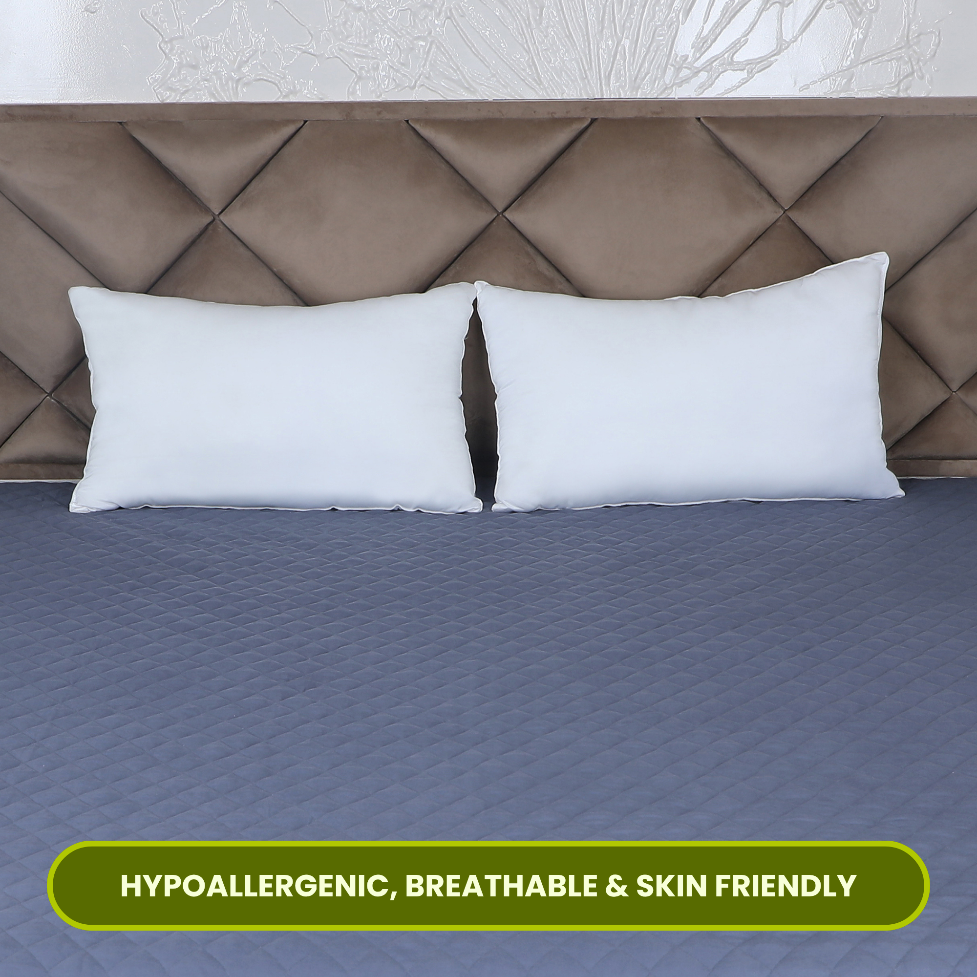 Quilted Grey Mattress Protector 