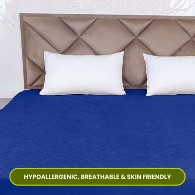 Quilted Navy Blue Mattress Protector 