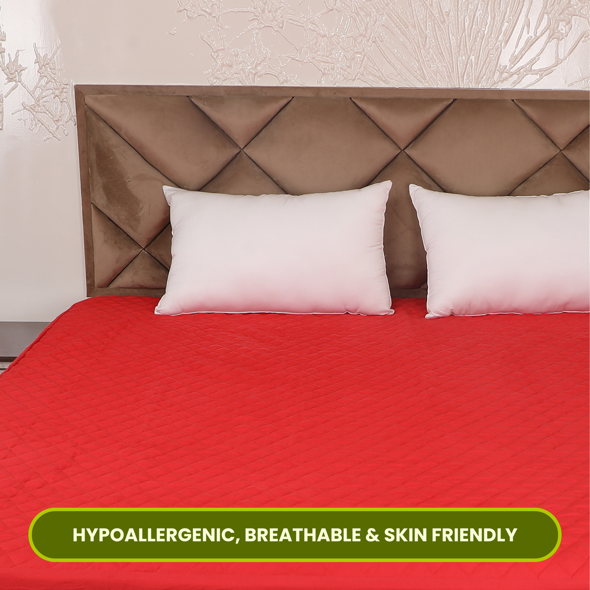 Quilted Red Mattress Protector 