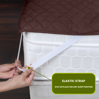 Quilted Brown Mattress Protector 