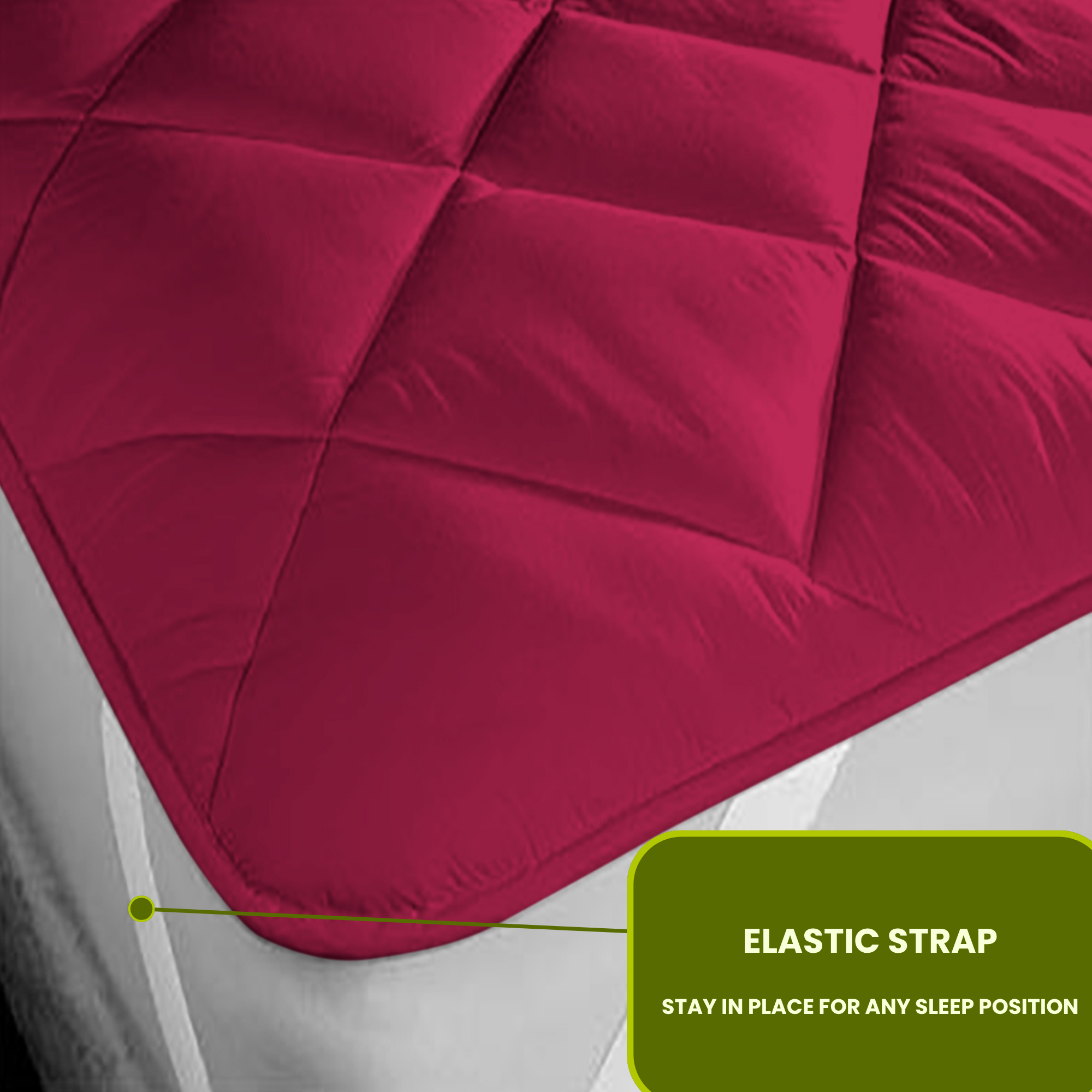 Quilted Maroon Mattress Protector 