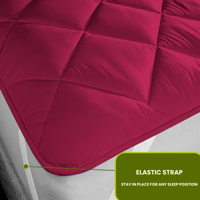 Quilted Maroon Mattress Protector 