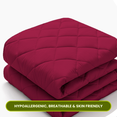 Quilted Maroon Mattress Protector 