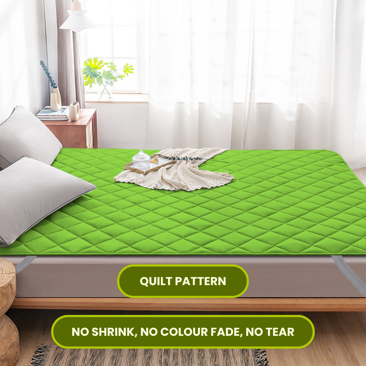 Quilted Mint Green Mattress Protector 