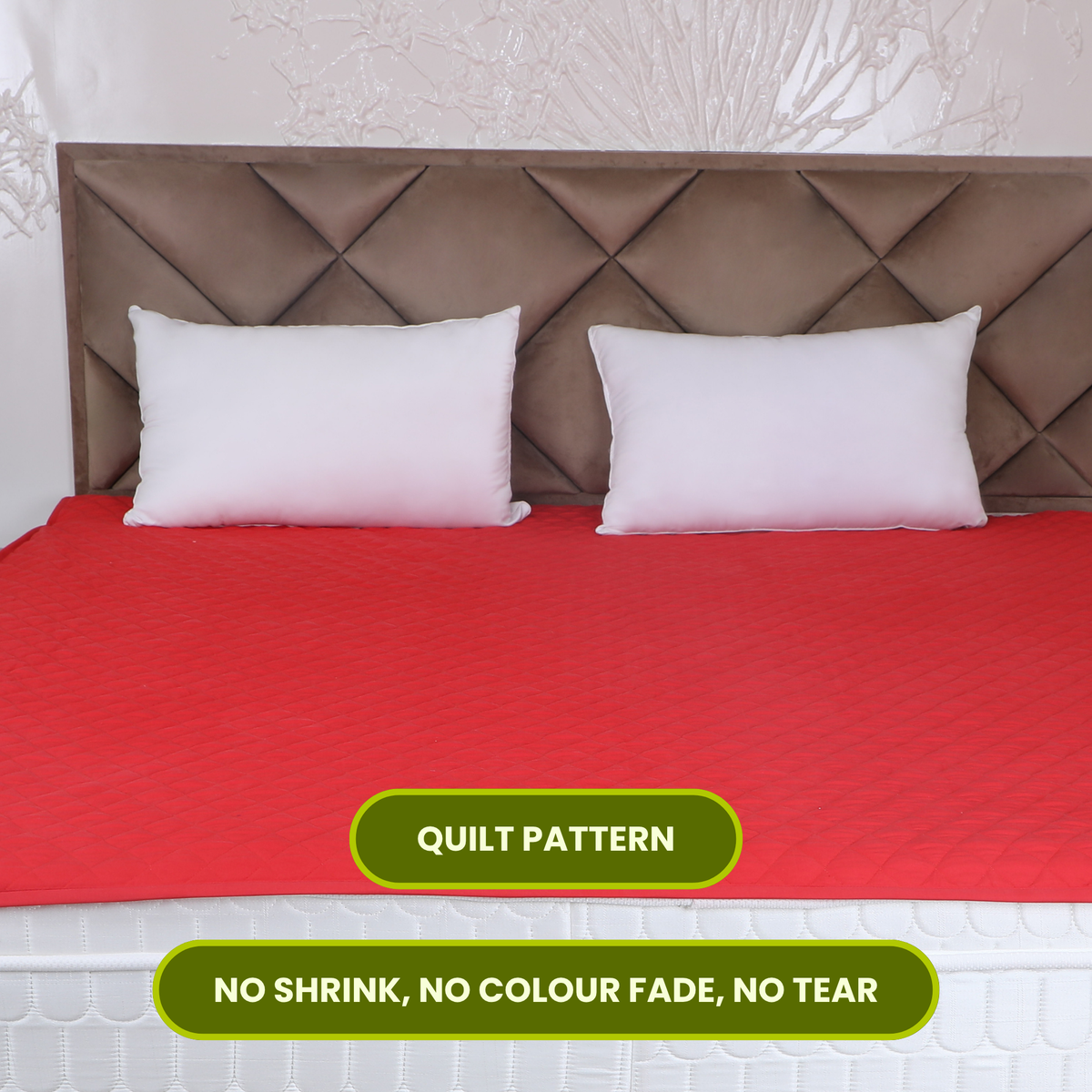 Quilted Red Mattress Protector 