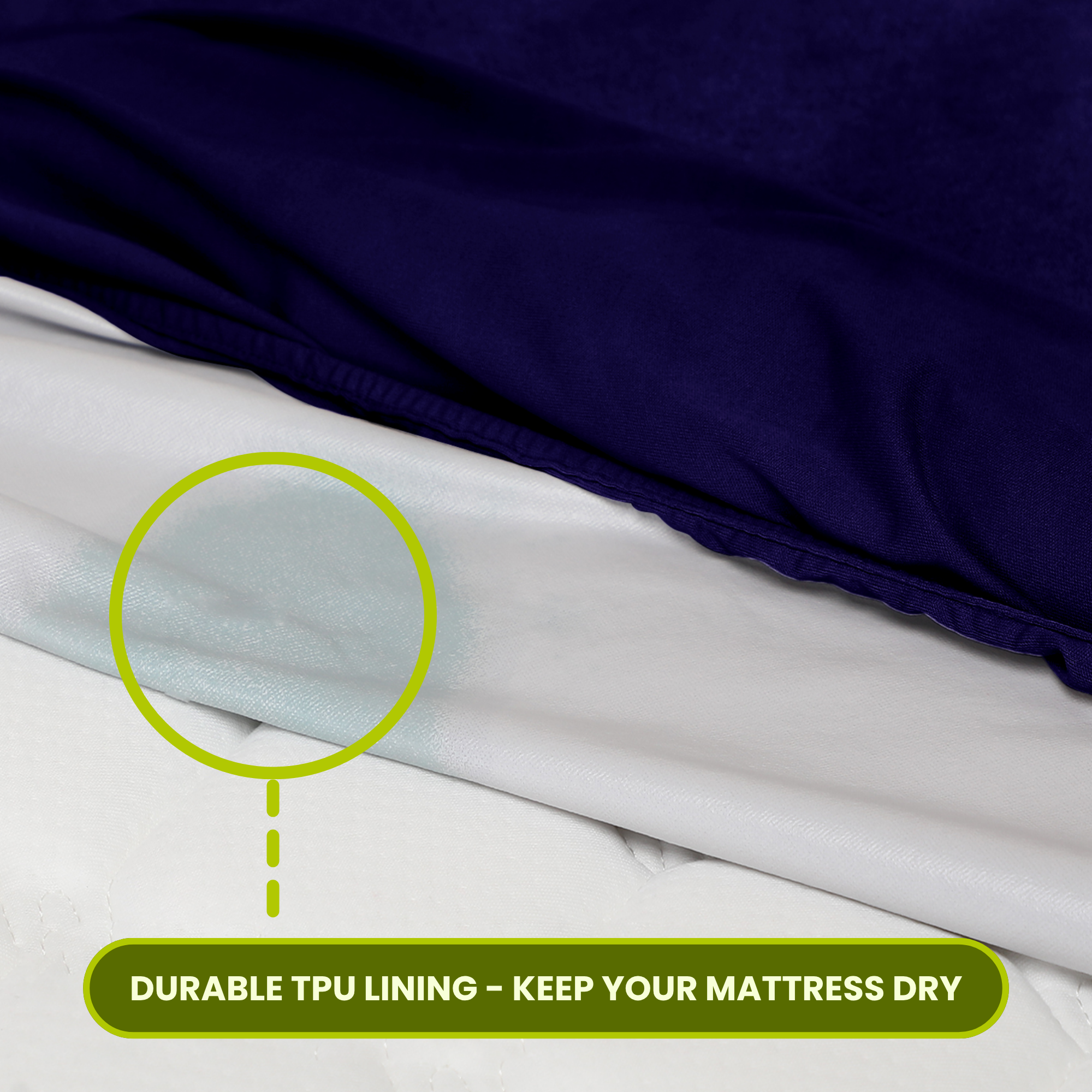 Navy-blue Terry Mattress Protector AVI Lifestyles I03