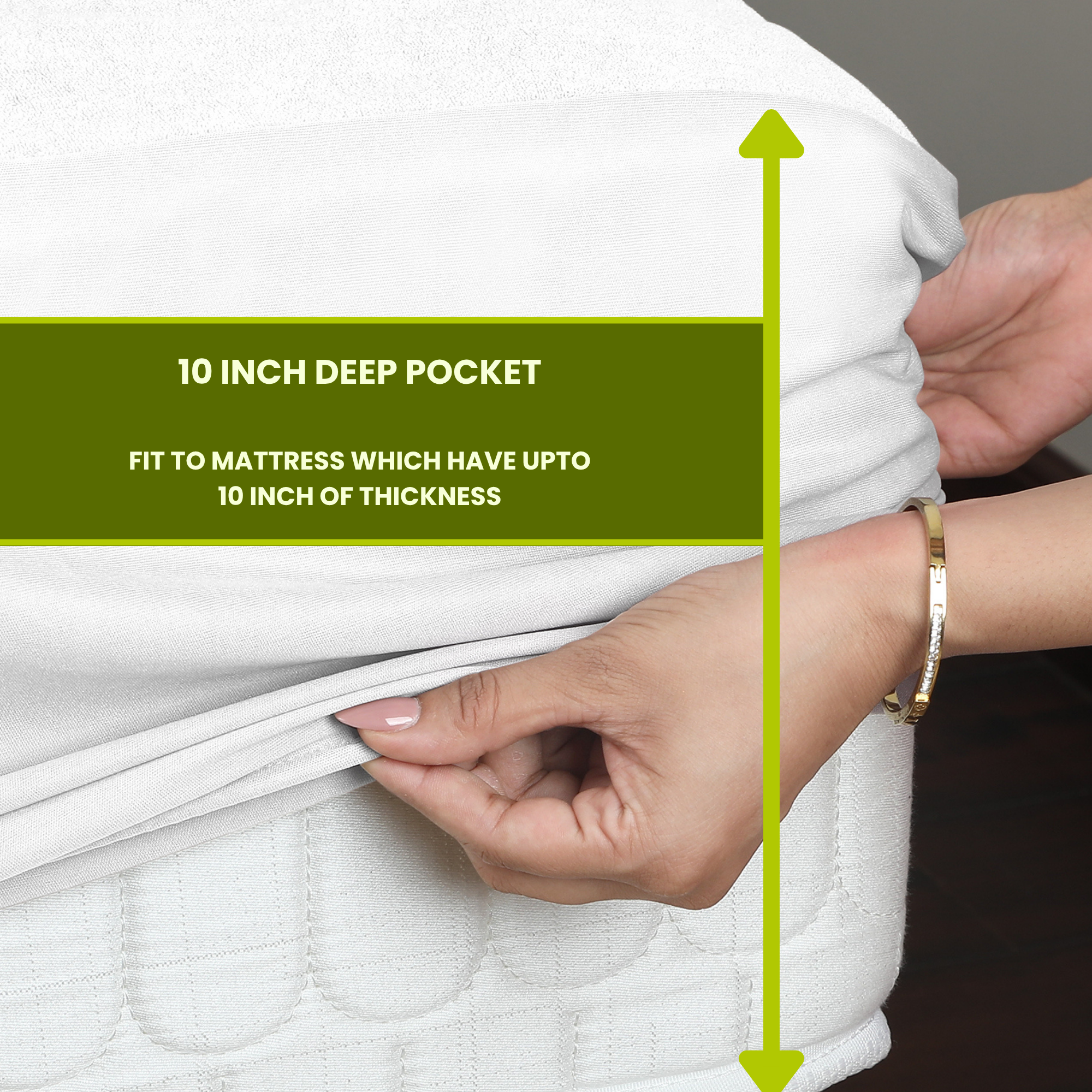 White Terry Mattress Protector AVI Lifestyles I05