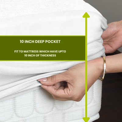 White Terry Mattress Protector AVI Lifestyles I05