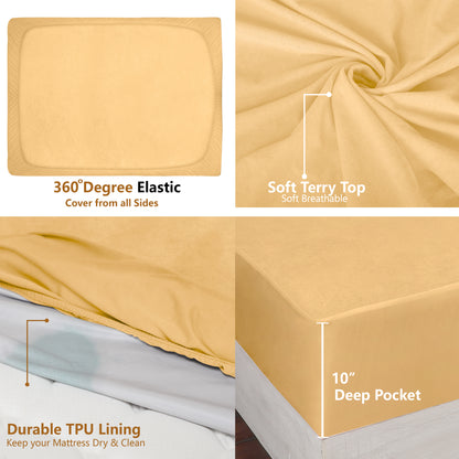 Beige Mattress Protector (Polycotton)