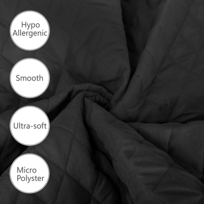 Black Quilted Fitted Mattress Protector