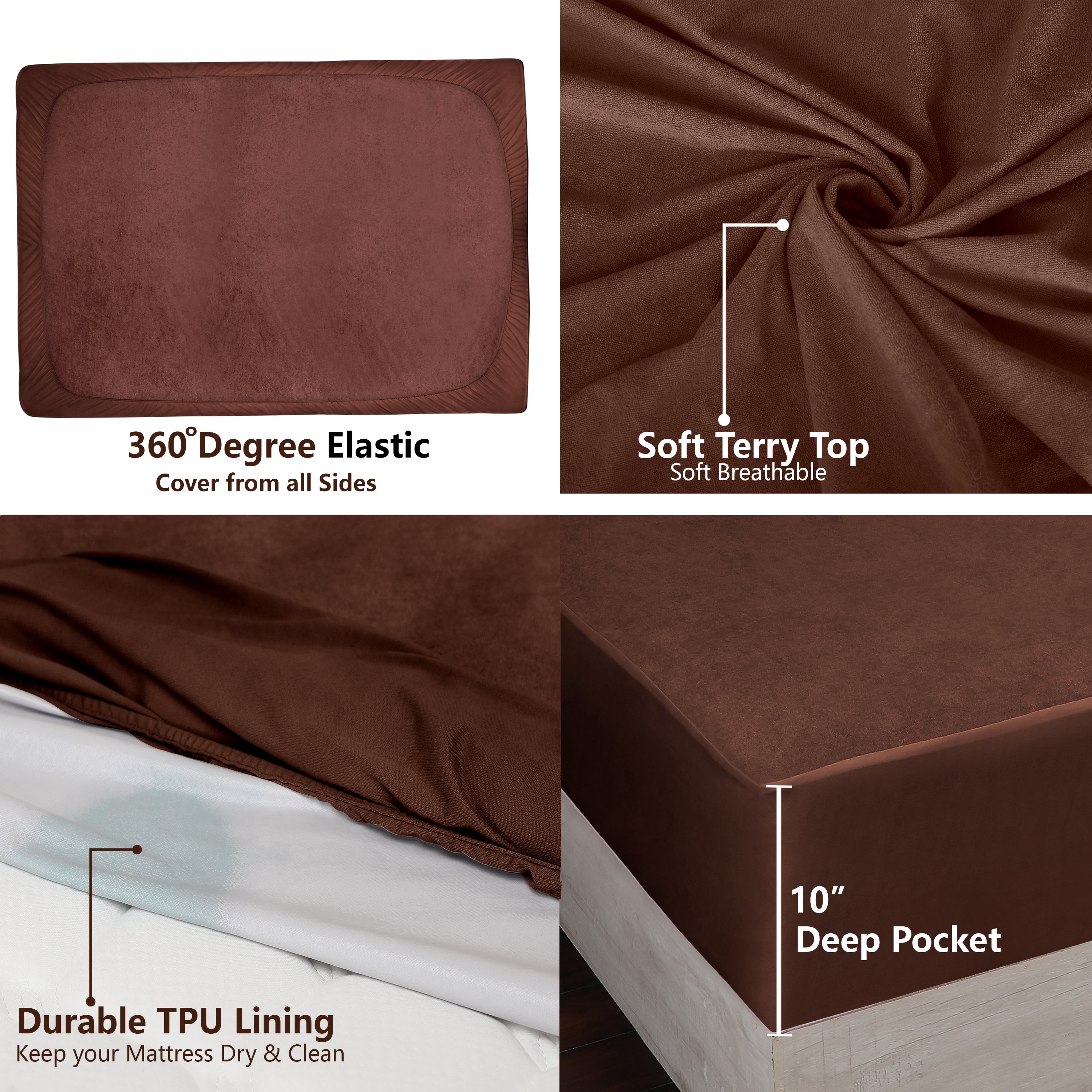 Brown Mattress Protector (Polycotton)